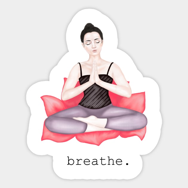 breathe. lotus Sticker by Breathe Serene 